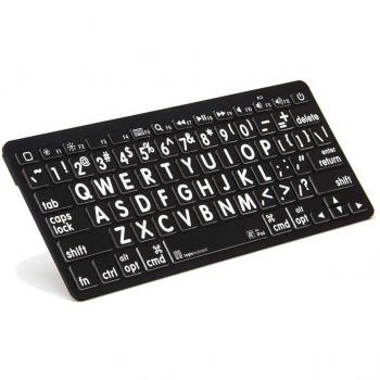 Teclado LogicKeyboard Largeprint Mini Bluetooth QWERTZ Alemán Inalámbrico Negro/Blanco
