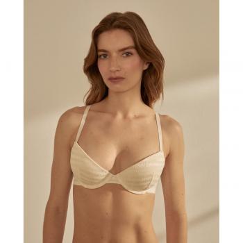 Sujetador Push-Up de Microfibra Emporio Armani con Logo Mesh Blanco 95C