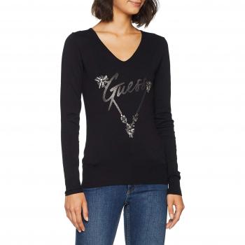 GUESS Vn Emma, Jersey para Mujer, Negro