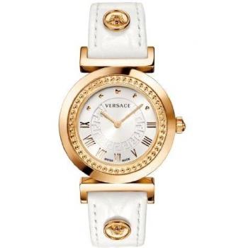 Versace P5Q80D001 S001 – Reloj de Pulsera de Mujer, Correa de Piel Color Blanco
