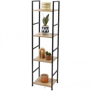 Estantería Industrial Colorado de Metal y Madera con 4 Niveles, Dimensiones: 29x23,5x112 cm