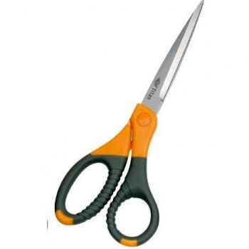 Tijeras WEDO Titan Plus 21,5 cm de acero inoxidable con empuñadura suave gris/amarillo, puntas afiladas