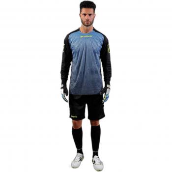 Givova Conjunto de Equipación Completa para Niños Manchester Azul y Negro, Kit de Portero KITP008-0510
