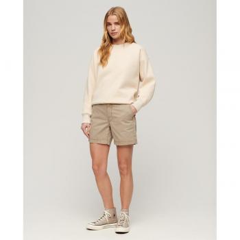 Pantalón corto chino clásico de mujer en color beige