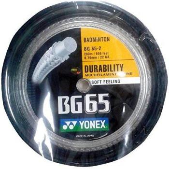 Rodillo de cordaje Yonex BG 65 - Cordaje para bádminton, bobina de 200 metros, alta durabilidad, excelente control y sensación en el golpeo