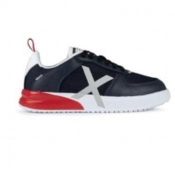 Zapatillas Deportivas Munich Mini Luca 03, Negro, Gris y Rojo, Talla 37 Infantil