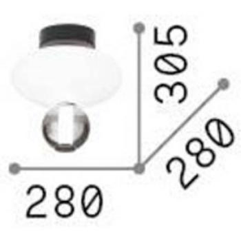 Lámpara de techo LED Lumiere-2 Ideal Lux, cristal opal/gris, negro; Foco LED Integrado Semi Empotrable Negro 2350Lm 3000K