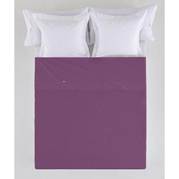 Sábana Encimera Estela Combi Algodón 144 Hilos Color Berenjena para Cama de 200 cm