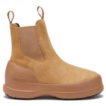 Moon Boot Luna Chelsea Suede Boots for Women - Brown, Size 7 US / 4 UK / 37 EU