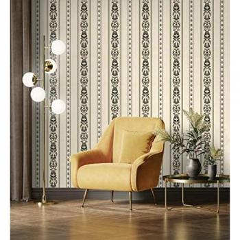 Papel Pintado Vinílico Rayas Cadenetas Barrocas Efecto Textura Tela - Selim Imperial Stripe 676851 - Rollo 10 m x 1,06 m