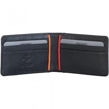 VISCONTI CARTERA CUERO LUJO NEGRO Q TARJETA DE CRÉDITO BD11 NUEVO