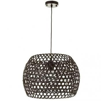 Lámpara de Techo Rejilla de Bambú Negra 60 W Ø 35x23 cm