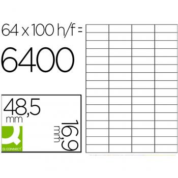 Etiqueta Adhesiva Q-Connect KF11207 48,5x16,9mm para Fotocopiadora Láser Ink-Jet Caja de 100 Hojas DIN A4