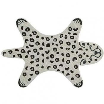 Happy Decor Kids -Alfombra Lavable Leopard 100% Algodón Natural -Beige, Gris Oscuro, Marron- 80 x 100 cm