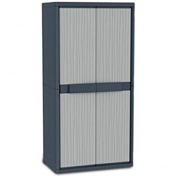 Terry, Jumbo 3900 UW, Armario exterior 2 Puertas, Divisor Vertical, 4 Estantes Internos, 89.7 x53.7 x 180 cm, Color Gris