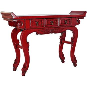 Consola Olmo Metal 135x37x89 con 3 Cajones Color Rojo