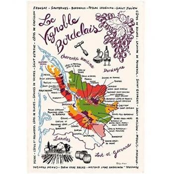 Paño de cocina La Carta de Bordeaux Ecru 48 x 72 cm