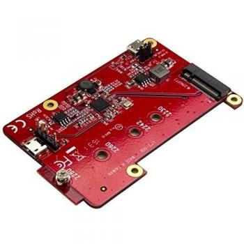 StarTech.com PIB2M21 - Conversor USB a M.2 SATA para Placas de Desarrollo y Raspberry Pi - Adaptador M.2 NGFF a SATA para SSD - con Accesorios, Color Rojo