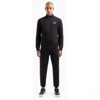Chándal de algodón Visibility negro EA7 para hombre