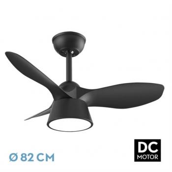 Ventilador de Techo LED Negro 36W Metal / ABS / Policarbonato Motor DC con Temporizador Mando a Distancia Palas Retractiles Verano e Invierno