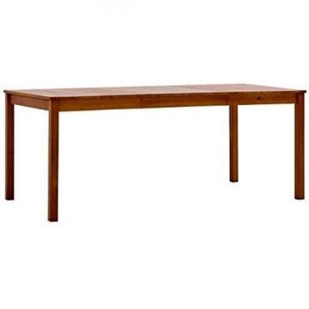 Mesa de comedor de madera de pino ámbar marrón 180x90x73 cm