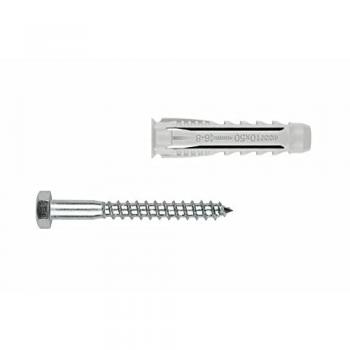 Taco Expansivo de 4 Segmentos con Tornillo, 10x50 mm y 7x70 mm, Set de 4 Piezas