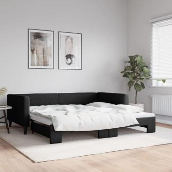 Sofá cama nido tela negro 100x200 cm Vidaxl