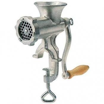 Westmark Picadora de tamaño 10, Con disco de orificios con tamaño ø 4,5 mm, Incl. abrazadera de tornillo para montaje en mesa, Acero fundido estañado, Plateado, 97542260