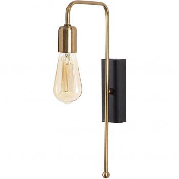 Aplique de Pared Wellhome, Estructura de Metal Color Anticuario Negro, Dimensiones 6x22x42 cm, Rosca E27, Potencia máxima 40 W