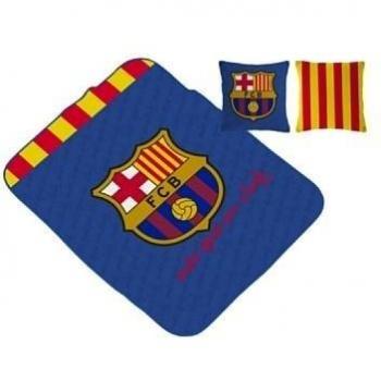 FC Barcelona Manta Escudo Multiusos + Cojín Azul 130 x 160 cm