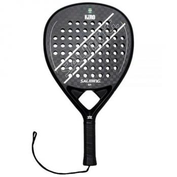 Pala de Pádel Salming Hero S21 Attack - Diseño aerodinámico, núcleo de goma EVA, superficie de fibra de carbono, forma redonda, balance bajo, ideal para jugadores intermedios y avanzados