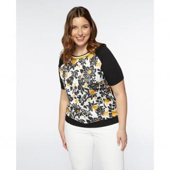 Jersey de mujer con estampado de flores y manga corta