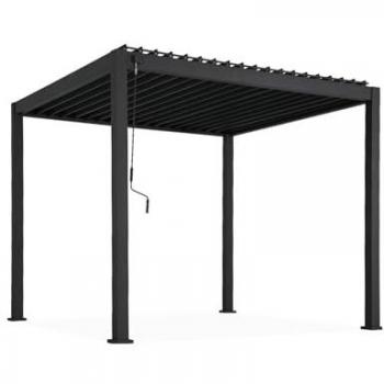 Pérgola Bioclimática de Aluminio 3x3m con Techo Ajustable, Color Antracita - Modelo Triomphe V2