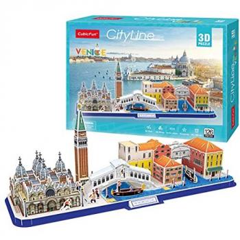 Puzzle 3D Venecia City Line - 126 Piezas, Maqueta para Montar, Rompecabezas para Adultos y Niños