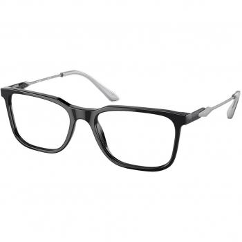 Prada PR 05ZVF Asian Fit 1AB1O1 Gafas Recetadas para Hombre Negras con armazón negro y lentes recetados de 56