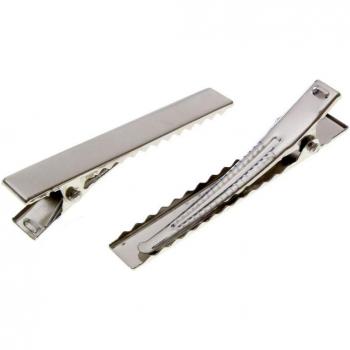 10 Montaje módulos cocodrilo Pinzas de pelo para manualidades - plateado/45