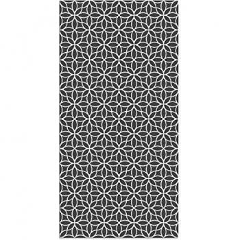 Alfombra Vinílica Flores Geométricas, 160 x 80 cm, Color Gris, ALV-100-GR