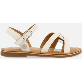 Sandalias cerradas de niña Gioseppo 71845-Nicolosi de piel con cierre de hebilla en color blanco