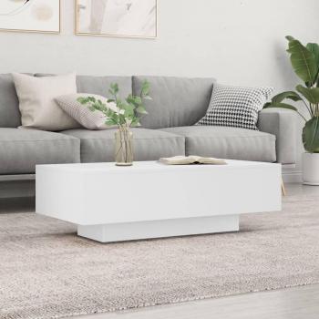 Mesa de centro de madera de ingeniería 100x49,5x31 cm en blanco, negro y gris hormigón - Mesita de salón, comedor o auxiliar