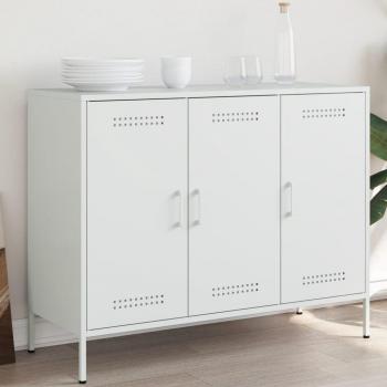 Armario aparador de acero laminado en frío blanco 100,5x39x79 cm