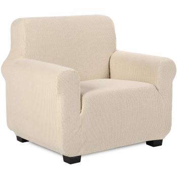 TIANSHU Funda de sillón,Material Jacquard poliéster y Elastano Fundas de sofá Suaves Resistentes（Funda de sillón，Marfil）