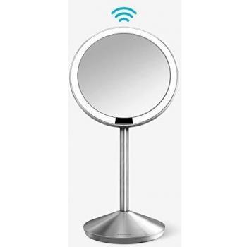 simplehuman, espejo mini con sensor, acero inoxidable cepillado