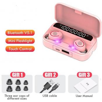 Auriculares Inalámbricos TWS Bluetooth 5.1 Mini Lotus con Micrófono para Videojuegos