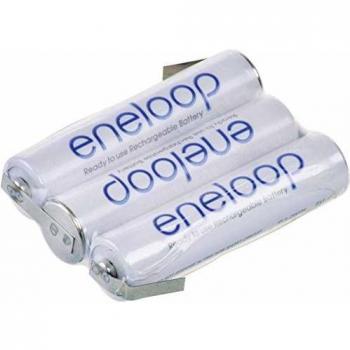 Pack de baterías recargables NiMH Panasonic Eneloop 3x AAA (Micro) 3.6V 750 mAh con lengüetas de soldadura Z