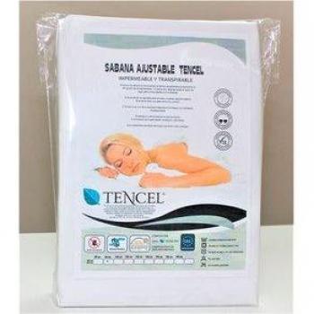 Protector de colchón Cloen Tencel ajustable impermeable blanco 190/200x150 cm