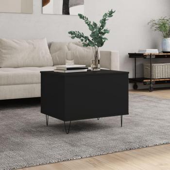 Mesa de centro madera contrachapada 60x44,5x45 cm en color Blanco y Negro, con acabado brillante, ideal para salón o comedor como mesita auxiliar o mesa de café