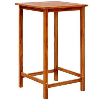 vidaXL Madera Maciza Teca Mesa Bar Jardín 65x65x110 cm Mesilla Mueble Auxiliar