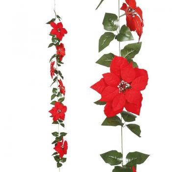 Guirnalda de Poinsettia Grande 200 cm