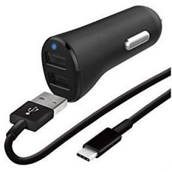 Cargador de Coche WeFix Doble USB-A 4,8A con Cable USB-C de 1 m