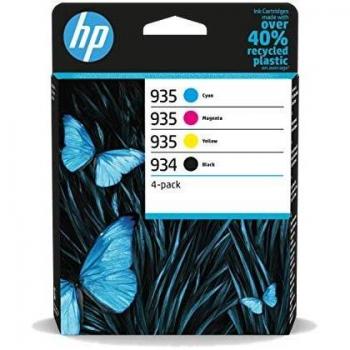 HP 934-935 6ZC72AE, Negro, Cian, Magenta y Amarillo, Cartuchos de Tinta Originales, Pack de 4, Para impresoras HP OfficeJet Pro e-All-in-One 6830, 6820; HP OfficeJet Pro ePrinter 6230